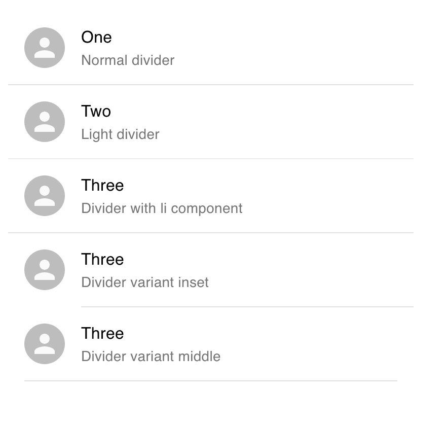 Material-UI dividers Material-UI dividers